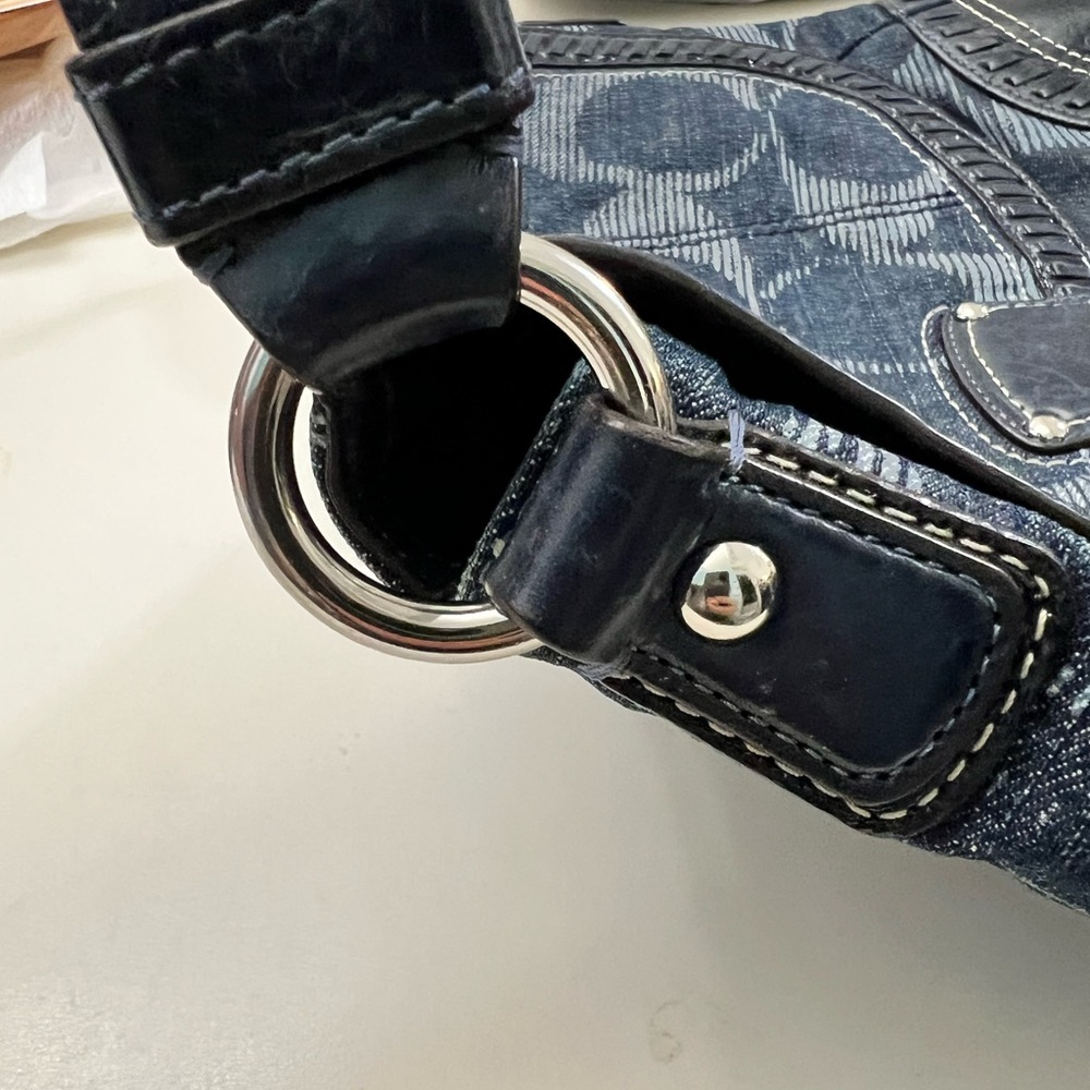 Coach poppy K1169 18991 denim-blue Jean hobo Y2K - Picture 9 of 16
